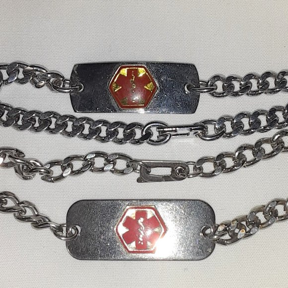 Unbranded Jewelry - 4 for $15 ~ Lot of 2 Diabetic Bracelets (Ruby)